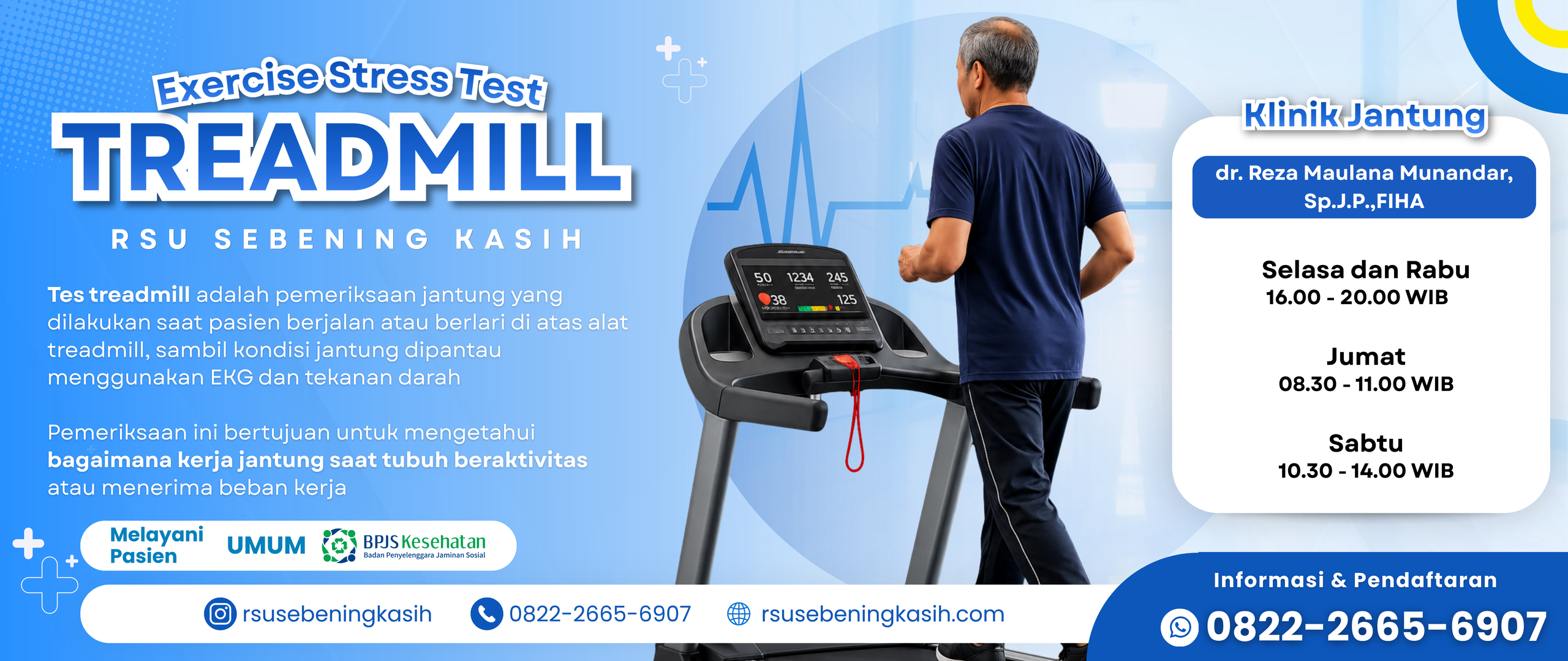Tes treadmill adalah pemeriksaan jantung yang dilakukan saat pasien berjalan atau berlari di atas alat treadmill, sambil kondisi jantung dipantau menggunakan EKG dan tekanan darah