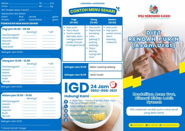 Diet Rendah Purin untuk Asam Urat (Gout)